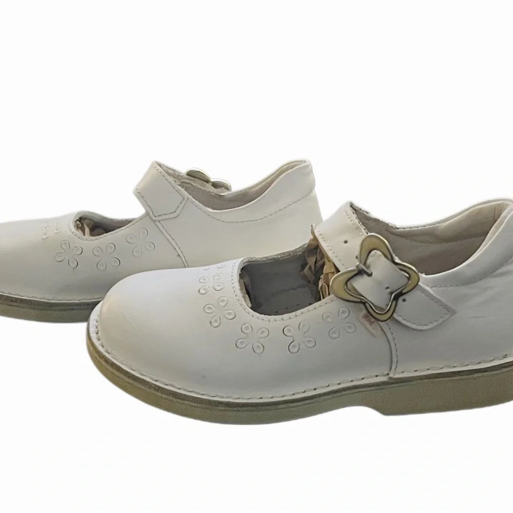 Kid Express White Mary Janes Dress Shoes Sz 11W